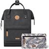 Cabaïa - Zaino Adventurer Le Havre - Medium 18L - Idrorepellente - scomparto per PC fino a 13″ - 2 tasche intercambiabili - Vegan certificato - Zaino da viaggio, lavoro e scuola - Nero
