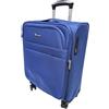 COVERI COLLECTION Trolley Morbido, bagaglio a mano 55x38x20 4 ruote, Chiusura Combinazione,Misure Ideali, Perfette per Ryanair, Air Italy, easyJet, Lufthansa ESPANDIBILE !!! (BLU NAVY)