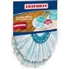 Leifheit CLEAN TWIST Disc Mop microduo testina sostitutiva, frangia lavapavimenti in microfibra, Mop ricambio in set da 2