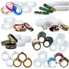 musykrafties - stampo stravagante in silicone a forma di anello in resina per argilla liquida, resina epossidica piatta, per realizzare gioielli 8 Styles, Assorted Sizes, 24-count