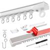 ZOLGINAH Barra autoadesiva per tende - binario senza foratura per montaggio a soffitto, possibilità di tagliare e allungare, ideale per finestre, camere da letto, cucine, armadi e pareti divisorie (1,6 m (40