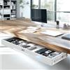 Ergo Office ER‑302 - Cassetto piatto da 758 mm, robusto cassetto in plastica con guide in acciaio fino a 10 kg, organizer salvaspazio per ufficio e casa (bianco)