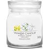 Yankee Candle Candela profumata firmata, candela in barattolo medio al gelsomino di mezzanotte con doppio stoppino, miscela di cera di soia, candela a lunga combustione, regalo perfetto per le donne