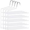 SONGMICS Set di 4 Grucce Pantaloni Salvaspazio a 5 Barre | Appendi Pantaloni da Armadio, 35 x 32 x 0,5 cm, Antiscivolo, 4 kg, Bianco Nuvola, Collezione PATIYA, CRI034W02