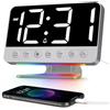 Venchin Sveglia da Comodino: Sveglia LED con Numeri Grandi 5 Suoni Natura 8 Luci Notturne 4 Livelli di Luminosità Controllo Vocale USB Ricaricare Snooze e 12/24 Ore Orologio da Tavolo Digitale a Corrente
