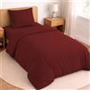 Twinzen Set Copripiumino Singolo - 3 Pezzi - Copripiumino 140x200 cm, Lenzuolo con Angoli 90x190 cm, 1 Federa 65x65 cm - Microfibra Spazzolata, Oeko-Tex - Borgogna