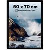 Photoframe4you - Cornice 50x70 cm - Nero - Vetro acrilico anti-rottura - Cornice da parete in MDF minimalista per poster, puzzle, certificati e altro - Arredamento moderno - Arco