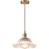 LIGKIN - Lampadario a sospensione vintage industriale E27 con paralume floreale creativo in vetro, lampadario decorativo per cucina, sala da pranzo, camera da letto