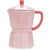 Balvi Mug Moka Colore Rosa Tazza a Forma di caffettiera Italiana con Coperchio Ceramica 350 ml