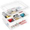Ecofocet 16L Scatole Plastica con Coperchio, Contenitore Giochi Bambini, Scatola Medicinali, Scatola Portaoggetti Multiuso, Organizer Portatile Plastica per Cucito/Perline/Medicine/Strumenti