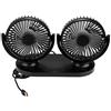 Aramox Ventilatore del condizionatore d'aria, Ventilatore per auto a doppia testa USB Condizionatore d'aria portatile Ventilazione automatica del radiatore 12V(Nero)