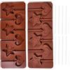 Stiesy 2 stampi in silicone per barrette di cioccolato, a forma di cuore, stella, lecca-lecca, ghiaccioli, con bastoncini per cake pop, per fai da te, caramelle, cubetti di cioccolato e ghiaccio