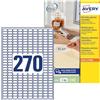 Avery Italia L4730REV-25 Etichette adesive carta bianca adesivo rimovibile nessun residuo, 25 fogli A4, rettangolari 17,8x10mm, 270 etichette per foglio, adesivo rimovibile, stampanti laser e inkjet
