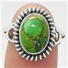 Verde Rame Gemma Pietra Turchese 925 Argento Sterling Fatto a Mano Anello