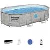 Bestway Piscina fuori terra con struttura ovale bestway power steel swim vista series con filtro sabbia, copertura, scaletta e chemconnect 488x305x107 cm - cod. 56946-4