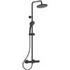 Ideal Standard Ceratherm T25 Sistema doccia, soffione a pioggia a risparmio idrico con doccetta a 1 funzione e protezione antiscottatura, flessibile doccia 1750 mm - Nero Opaco (315x492,5x1117 mm)