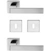 bricoleva.it Maniglie Porta Interna in Cromo Satinato Disponibile in più Varianti vendute in coppia - Maniglia Quadrata Cromo Satinata per Una Porta (Grace - 1 Coppia)