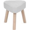 ATMOSPHERA CREATEUR D'INTERIEUR Atmosphera - Sgabello a Forma di Cuore Thena - Bianco Avorio - 32 x 36 cm - Gambe in Pino, Seduta in Tessuto - per Soggiorno, Camera da Letto, corridoio