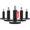 HJH Office 619043 Piedini per sedie da ufficio STATO-M, perno 11mm Nero/Cromo Piedini robusti per pavimenti morbidi