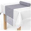 Mokani Runner da tavola in tessuto non tessuto, 30 m x 30 cm, nastro da tavolo blu grigio, rotolo di carta usa e getta, decorazione per feste di comunione, Natale, feste, compleanni, matrimoni