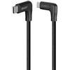 LINDY Cavo di ricarica USB C ad angolo retto di 90 gradi a USB C ad angolo retto di 90 gradi, USB 3.2, 10 Gbps (1,5 m)