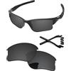 PapaViva Lenti di ricambio e kit di gomma per occhiali da sole Oakley Half Jacket 2.0 XL OO9154 62 mm nero tinta unita polarizzate