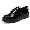 DREAM PAIRS Scarpe Oxford Donna Tacco,Nero/Pat,40