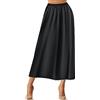 Jadive Sottogonna Lunga da Donna in Raso, Mezza Sottoveste, in Pizzo, per Abiti, Lingerie, gonne, Nero, Large