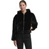Urban Classics Felpa con Cappuccio da Donna Full Zip Faux Fur Hoodie, Felpa con Cappuccio in Pelliccia Sintetica con Cerniera Intera, Taglie XS - XL, Nero, M