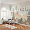Komar Carta da parati fotografica in tessuto non tessuto, motivo: Frozen Castle Playground, dimensioni 300 x 250 cm, per cameretta dei bambini