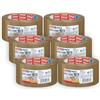 Tesa tesapack Ultra Forte - Nastro Adesivo d'Imballaggio in PVC Solido e Sicuro - Marrone - 6x 66 m x 50 mm