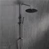 Görbach Colonna Doccia Acciaio Inox senza Miscelatore, Set Doccia a Pioggia con Asta Doccia Saliscendi Regolabili, Soffione D20cm, Grigio pistola