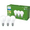 PHILIPS Lampadina LED Philips UltraEfficient, Confezione da 3, A60, E27, 1.535 Lumen, 100 W, Risparmio Energetico, EyeComfort, Lunga Durata, Luce Bianca Calda 2.700 K, Design Classico, Smerigliata