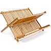 Relaxdays Scolapiatti CROSS HLP 24,5 x 42 x 33 cm gocciolatoio piatti bambù pieghevole scolastoviglie in legno naturale