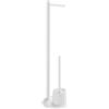 Gedy, Bianco, G-Mammolo, Colonna Porta Rotolo + scopino Bagno, Set per WC in Acciaio Inox, Misure 78.5X20X20 cm, Design R&S, Alluminio, 20x20x78 cm