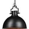 Relaxdays Lampada a sospensione design industrial look shabby, per sala da pranzo, LED E27, lampadario Ø 40,5 cm, nero