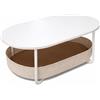 Relaxdays Tavolino, Cestino in Tessuto, Ovale, vano portaoggetti, HxLxP: 55x100x45 cm, MDF