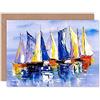 Wee Blue Coo Boats Sailing At Sea Greeting Card With Envelope Inside Premium Quality Barche Vela