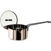 Alessi 90105/10/C La Cintura di Orione Casseruola a Manico Lungo o Russa con Coperchio, Rame/Acciaio Inossidabile 18/10, 10 cm