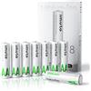 imuto 8 batterie AA ricaricabili al litio 1,5 V 2000 mWh
