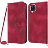 Netany Cover per Samsung Galaxy A12 5G/M12 con Cordino, Flip Portafoglio Custodia in Pelle, [2 Porta Carte][Chiusura Magnetica],Custodia Libro Antiurto Cover con Laccio per Samsung A12 5G/M12 (Rosso)