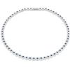 Swarovski Una Angelic Collana Tennis, Gioiello con Pavé di Cristalli Blu, Pietre Preziose a Taglio Round, Chiusura a Scomparsa con Extender, Placcatura in Tonalità Rodio, 38-40 cm, 0,6 cm