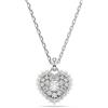 Swarovski Pendente Hyperbola, Cuore, Bianco, Placcato rodio