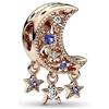 Pandora Braccialetto con ciondolo a forma di stella e luna crescente, splendido gioiello da donna, regalo per donne, realizzato con rosa e zirconia cubica, 1 Count (Pack of 1), Oro rosa, Zirconia