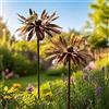 JACKANNA Set di 2 decorazioni per giardino, in acciaio corten, decorazione da giardino, in metallo, con fiori, papaveri, teleopea, decorazione da giardino, griglia, spina per aiuole, spina in ruggine