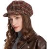 ZLYC Cappello da Donna Classico Newsboy Caps Visiera 8 Pannelli Gatsby Apple Cabbie Hat, Tartan Rosso., Taglia Unica