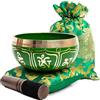 HIMALAYAN BAZAAR Set di ciotole tibetane - facile da giocare per principianti - autentico artigianato mentalità meditazione olistica suono 7 chakra guarigione regalo di Himalayan Bazaar (Emerald)