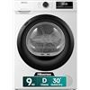 Hisense DHQE900UWDC Asciugatrice A Pompa Di Calore, 9 Kg, D, Bianco, Big Display, 15 programmi, Refresh