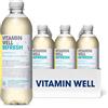 Vitamin Well Vitamina acqua al gusto - vitamina C, vitamina B12 - bevanda funzionale e ipocalorica arricchita con ingredienti funzionali - 12 x 500 ml con pegno (Refresh)