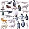 JOKFEICE Polartiere 25 pezzi realistici piccolo pinguino orso polare modello d'azione precoce giocattolo educativo compleanno cupcake topper per bambini